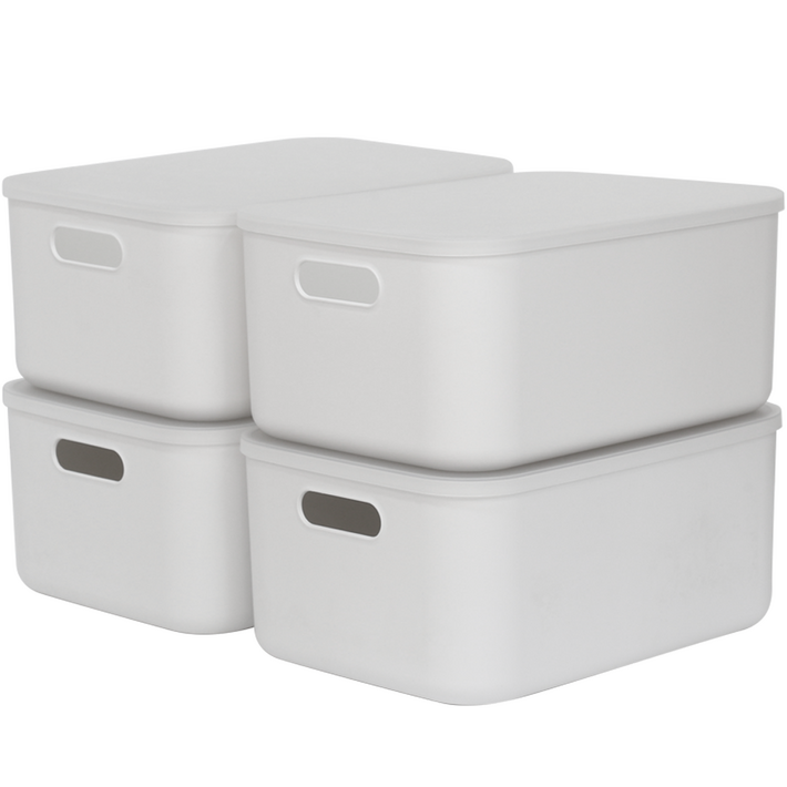 팬트리 수납함, 화이트, 중26.5 x 37 x 24.2 cm, 4개