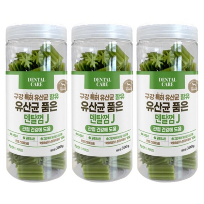 라피끄 강아지 유산균 품은 덴탈껌 J, 관절 건강, 300g, 3개