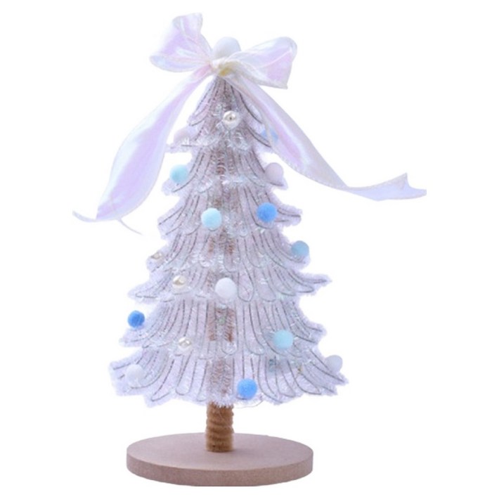 마다꾸미 미니 모루 크리스마스 트리 DIY 패키지, 04 화이트 실버, 1세트