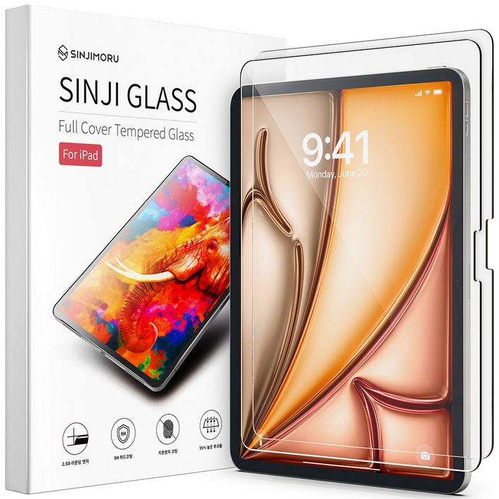 신지모루 풀커버 강화유리 액정보호필름 2p, 단일색상