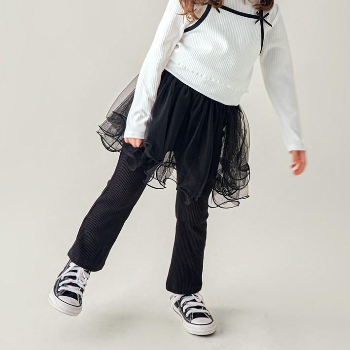 월튼키즈 아동용 골지 부츠컷 샤 레깅스