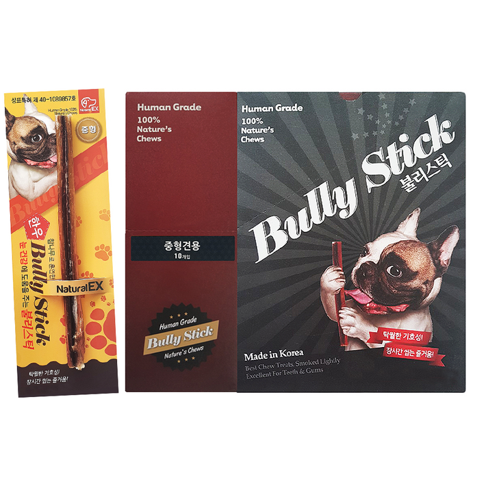 네츄럴이엑스 강아지 불리스틱 간식 일반 중형