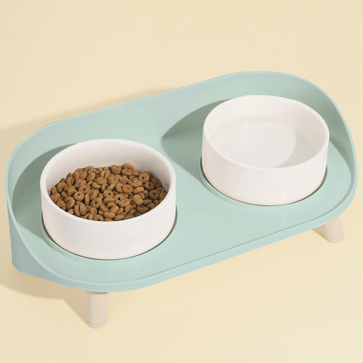 탐사 강아지 식기 2구 테이블 세트