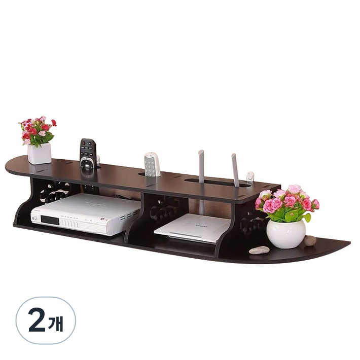 페어링 셋탑박스 정리함 블랙, 2개, 블랙