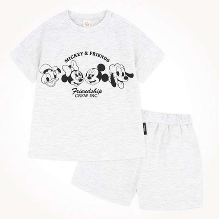 밀크마일 아동용 디즈니 베이비 미키와 친구들 크루 상하복 세트