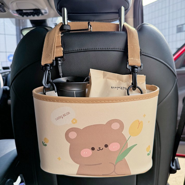 카템 차량용 베베 헤드레스트 수납함, 럭키베어, 1개 카템 차량용 베베 헤드레스트 수납함, 럭키베어, 1개