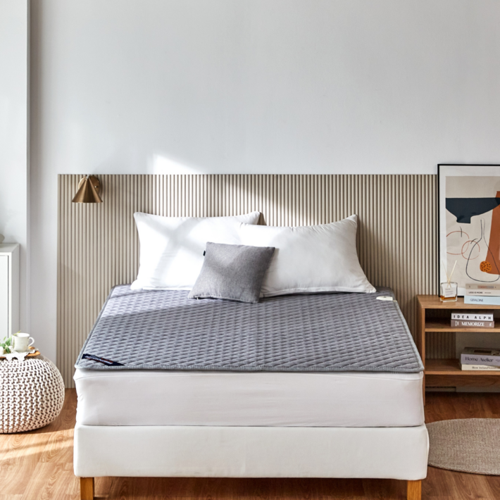 2026년형 한일의료기 인체감지 탄소온열 전기매트 , EMF 전자파차단 ,슈퍼더블 150 x 200 CM 누벅그레이, 누벅그레이, 150 x 200 CM