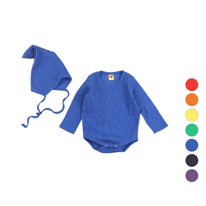 하트베이비 가을 아동용 무지개골지꼬깔수트