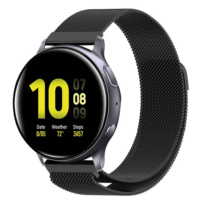 스페이스쉴드 갤럭시워치 액티브2 40mm 44mm 액티브1 호환 메탈 밴드 스트랩 밀리네즈루프 스틸