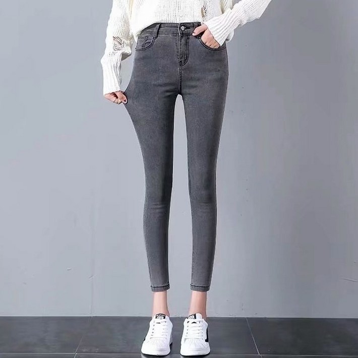 수입 신상 봄 가을 여성용 청바지 레깅스 봄 가을철 수입 스키니 청바지 다양한 스타일링 롱 디자인 발목 몸매 라인 종아리