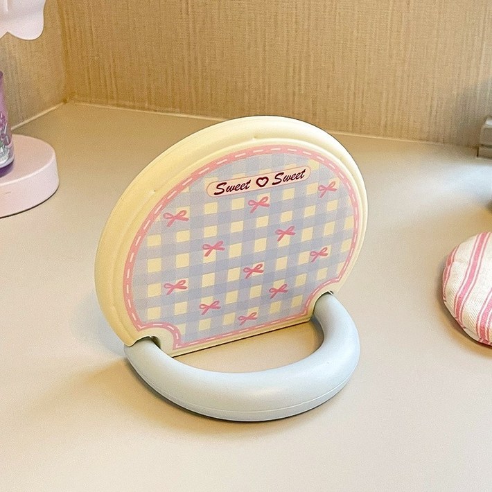 미소데이샵 귀여운 탁상 거울 손잡이 책상