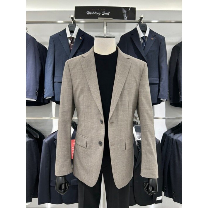트루젠 봄여름 특가 베이지 스판원단 기본핏 남자 비지니스 콤비 자켓 2266111093051