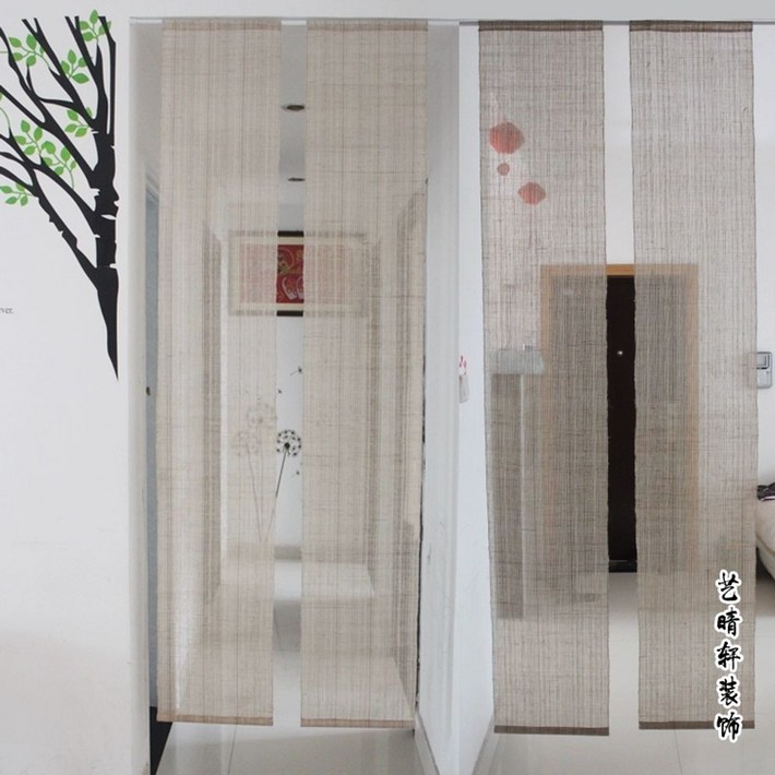 조각보 모시가리개 삼베발 중문커튼 반투명 린넨 가림막