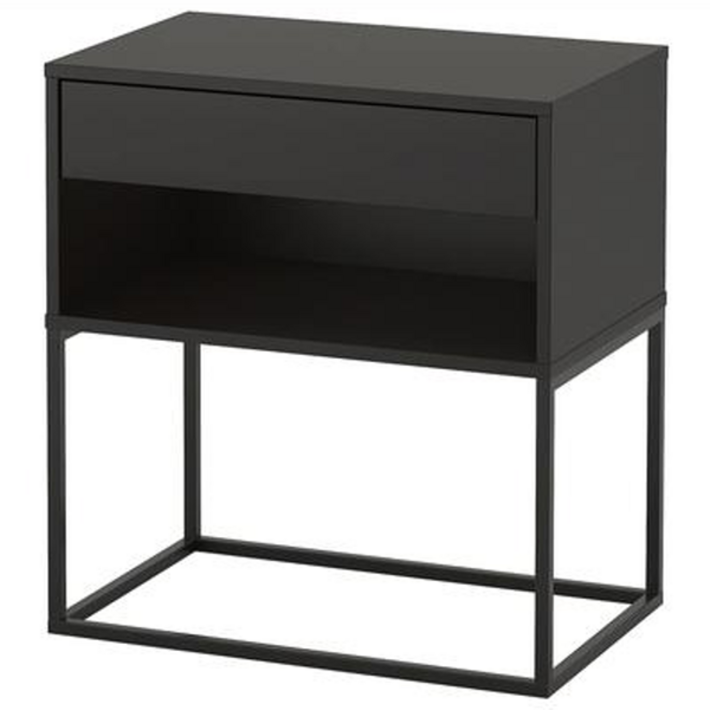 이케아 빅함메르 침대 협탁 침실 사이드 보조 테이블, 1개, 블랙 60x39cm