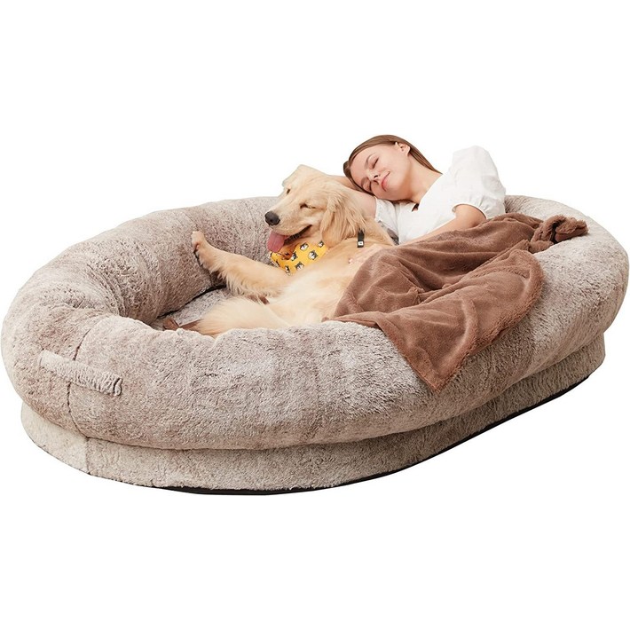 2025 새로운 슈퍼 대형 인간을위한 페이딩 개 침대 없음 휴대용 애완 동물 거대한 인간 고품질 안티 압축