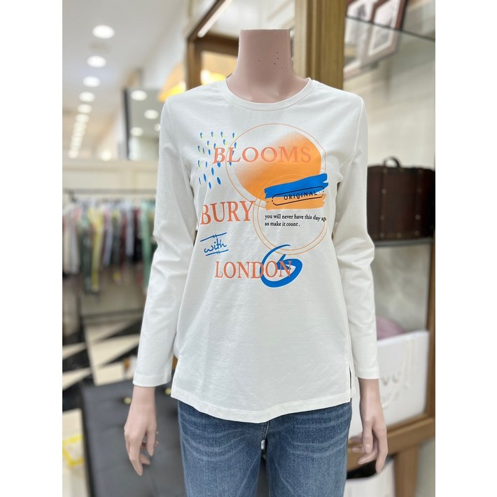 키이스 블룸스버리 오렌지 프린트 티셔츠 B2ST185