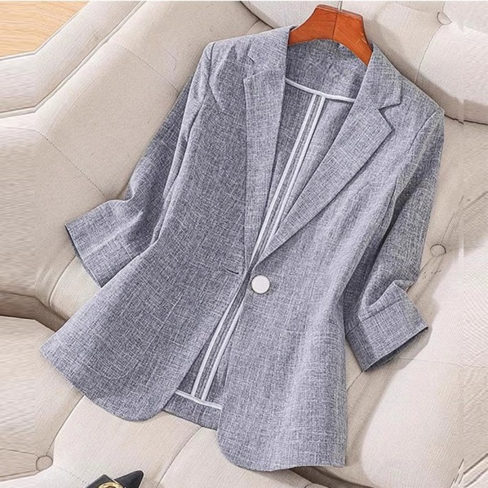 비비디아 신상 여성 여름 7부 카라 캐주얼 정장 자켓 하개룩 오피스룩 정장 재킷 5495