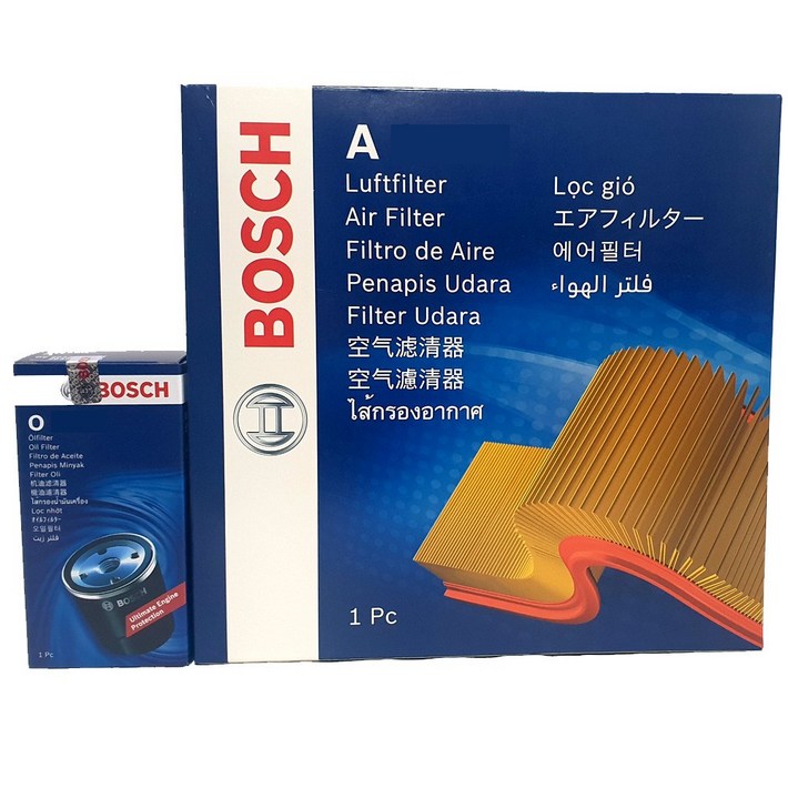 현대 그랜져IG 엔진오일교환 보쉬 에어필터오일필터 세트, 1개