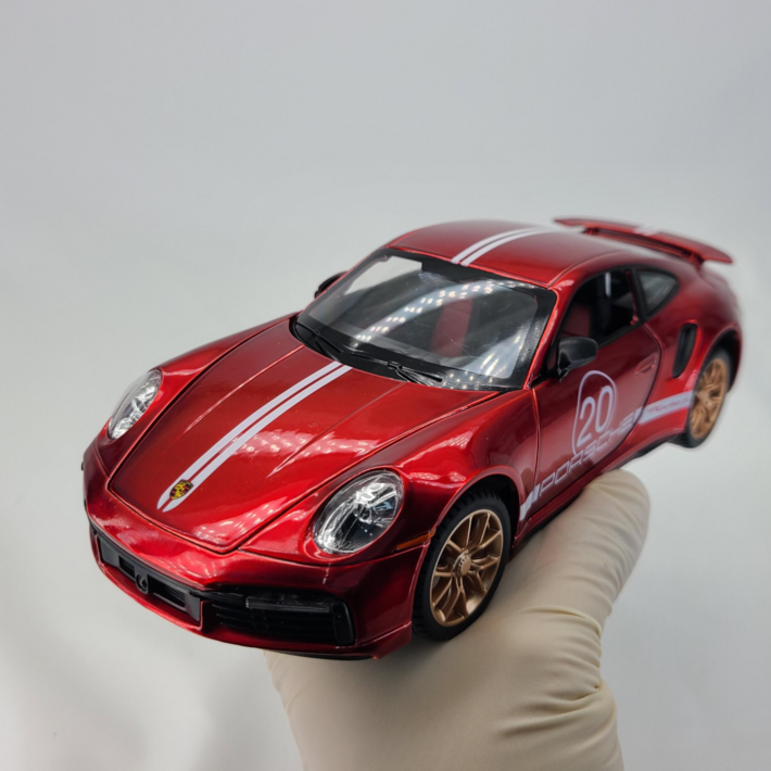 124 포르쉐 911 터보S 페라리 porche 럭셔리카 스포츠카 SUV 모형 다이케스트 완구 미니어쳐 피규어 자동차 장난감, 레드