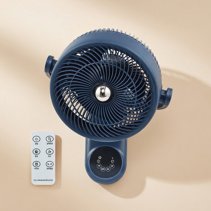 독일브랜드 벽걸이 에어 서큘레이터 터치 리모컨 저소음 3D입체회전 커브그릴 3단풍량 자연풍 수면풍 타이머 공기순환 선풍기