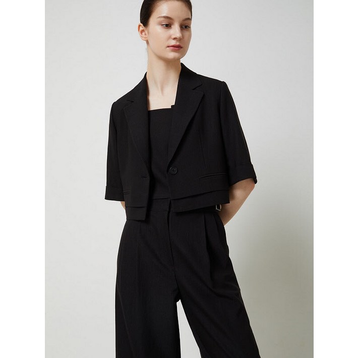 씨씨콜렉트 여성 자켓 심플 기본 출근코디 CC collect. SETUP 슬리브 크롭 싱글 자켓C242MSF231 3562924DH2258950