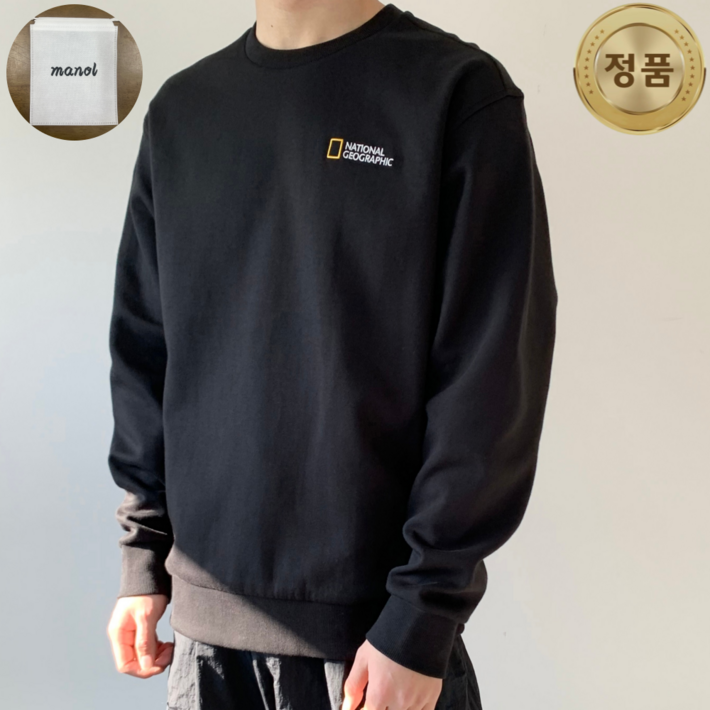 백화점 정품  내셔널지오그래픽 폴하스 스몰로고 맨투맨 MANOL 의류 파우치 추가증정 NUSW