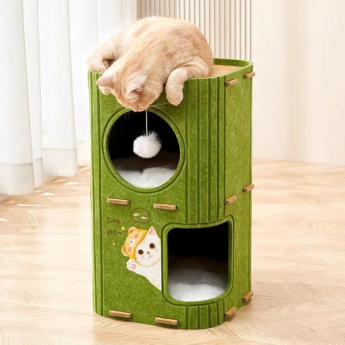 하른 고양이 숨숨집 스크래쳐 점프대 3in1