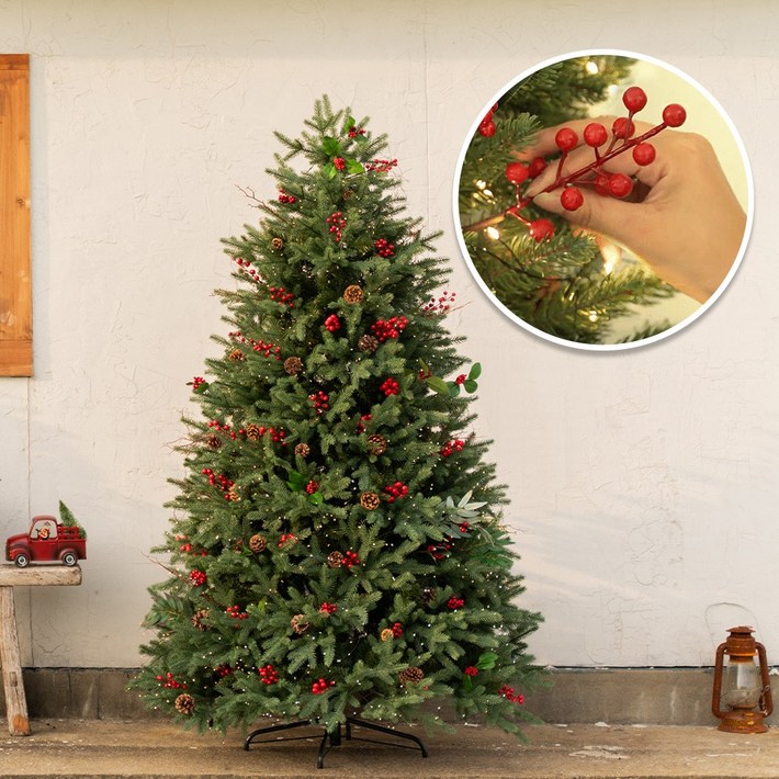 제이닷 해피 홀리데이 크리스마스 트리 풀세트트리보관가방전구홀리픽 오너먼트