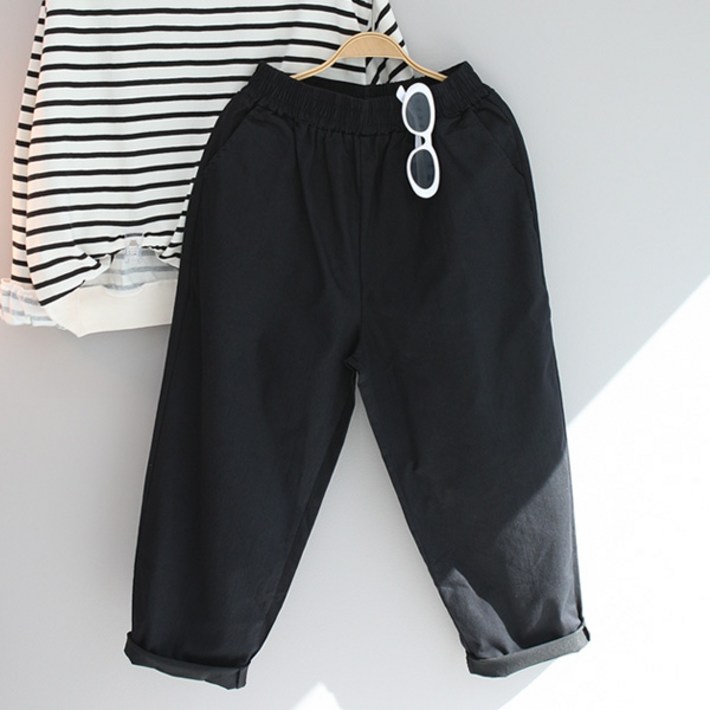 달콩 여성 빅사이즈 가을바지 허리밴딩 랜드스판오버핏배기팬츠