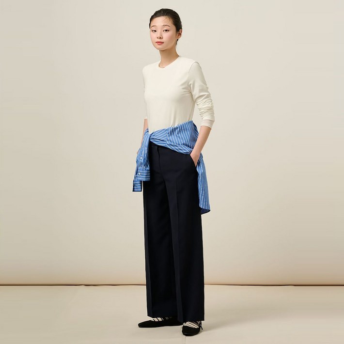 빈폴 레이디스 롱 스트레이트 팬츠 네이비 BF5221C01R 197948