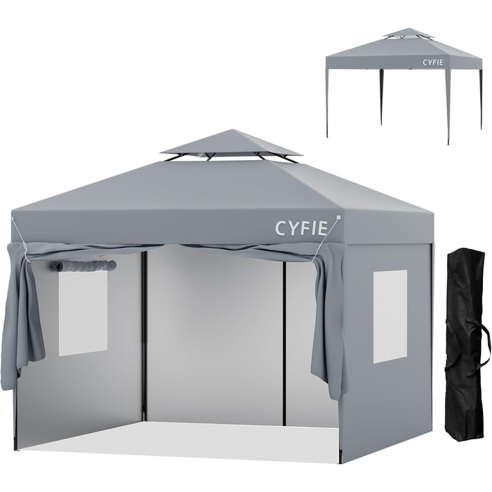 특가  아웃도어 원터치 텐트 하우스텐트 방수 그늘막 이너텐트 포함 창문 야외 캠핑 자외선 차단 3X3  46인용 캐높이 천막  야외 운동회 헹사