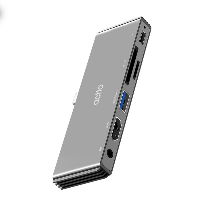 엑토 6in1 C타입 PD HDMI 카드리더 멀티 허브 CRH26, 단일색상 엑토 6in1 C타입 PD HDMI 카드리더 멀티 허브 CRH26, 단일색상