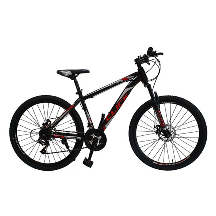 클릭 프라임26D 25년형 26인치 MTB 자전거 21단 디스크, 블랙레드, 1개, 170cm