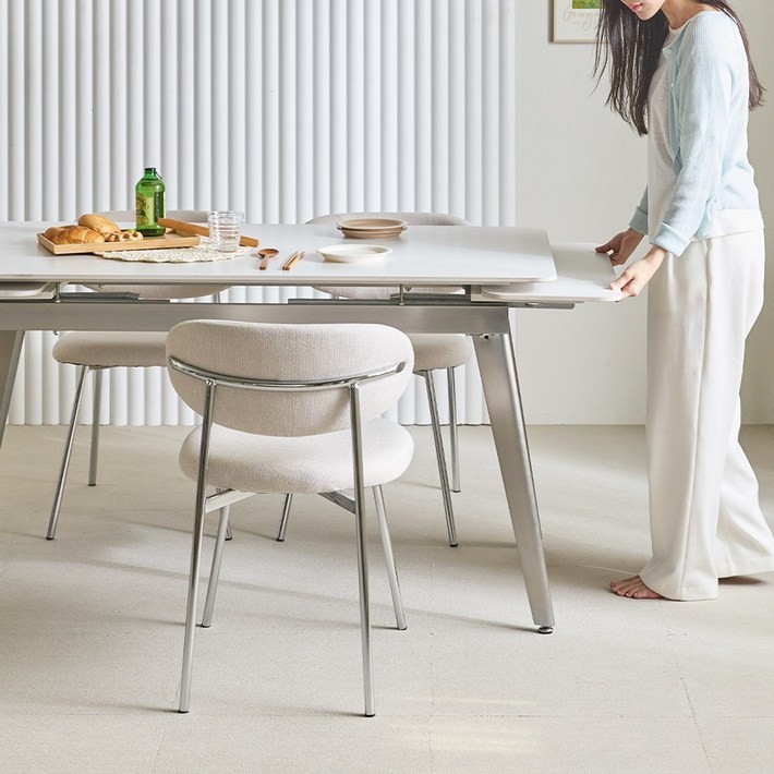 홈앤힐 그라노 확장형 세라믹 46인용 식탁 14002000