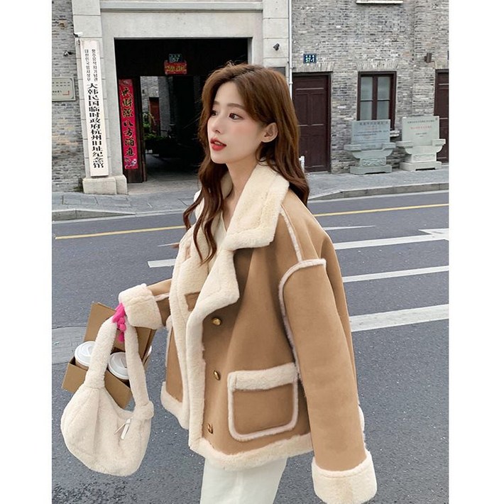 무료배송 겨울 여성 양털 하프코트 캐주얼 아우터 기모 뽀글이 자켓 MG082