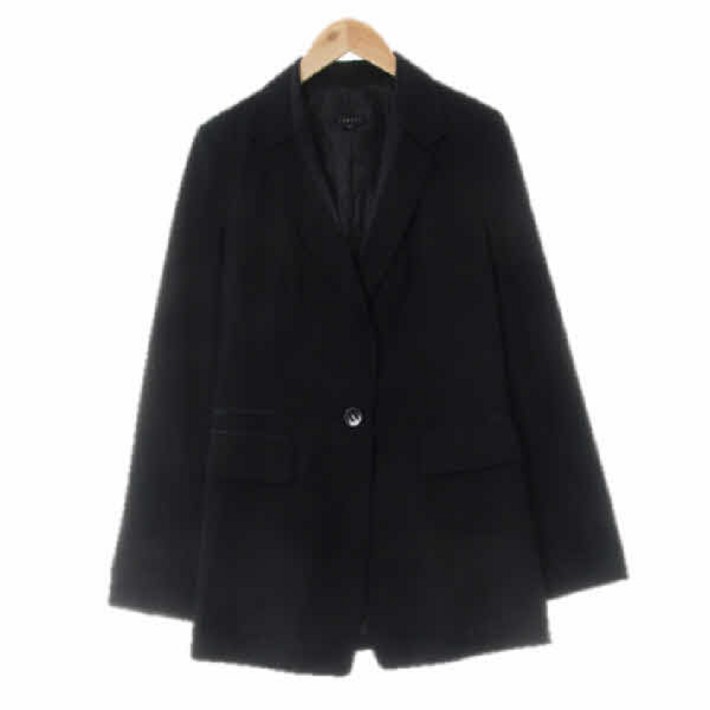 9423 톰보이 블랙 실크배색원버튼블레이저 85