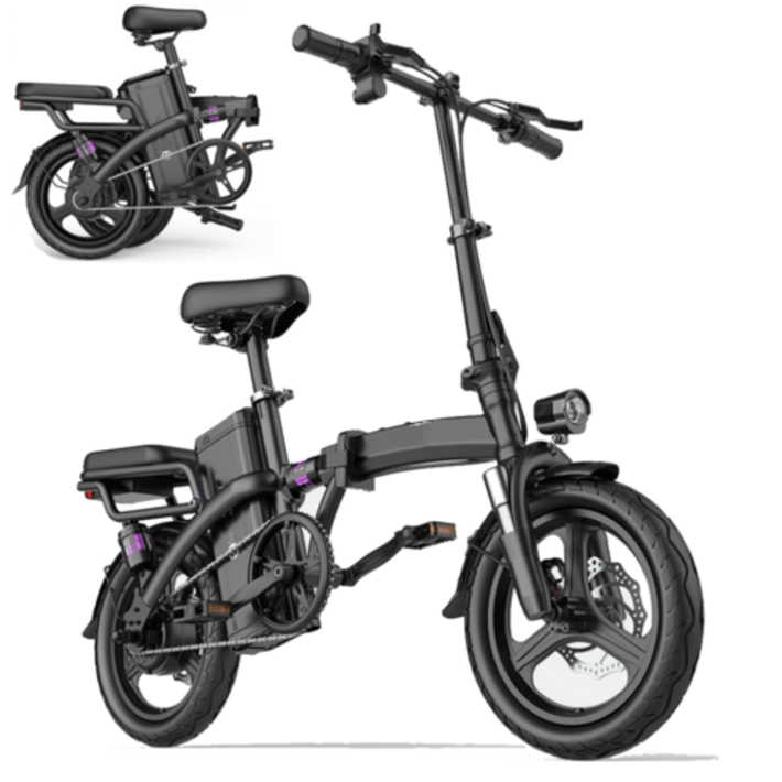 접이식전기자전거 14인치 전동 스로틀 PAS 배달용 접이식 전기자전거 2인용 출퇴근 최대 400km