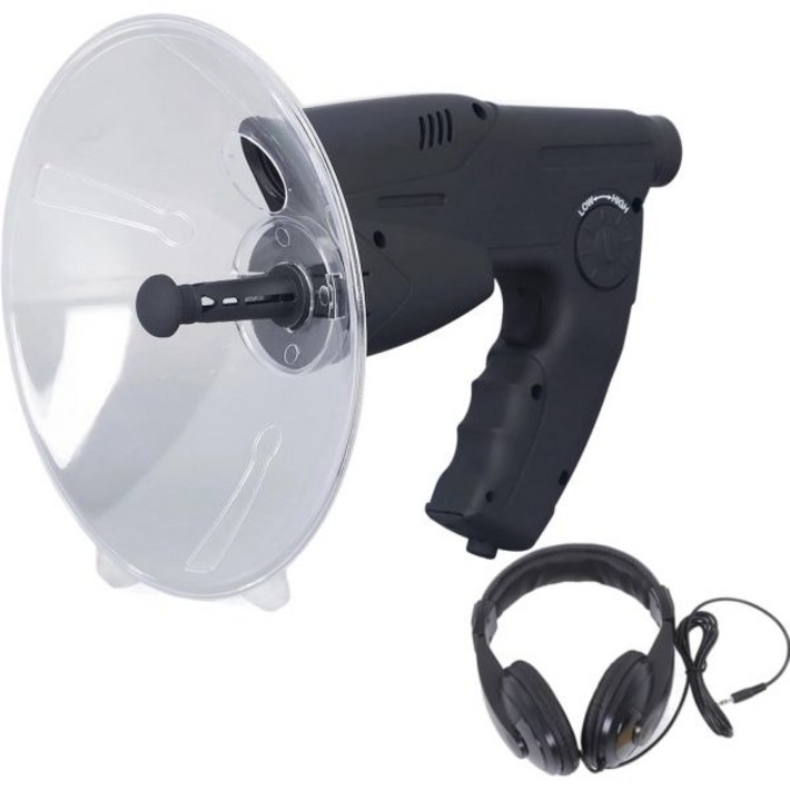 아식스식스 청취 장치 8배 200m 확대 파라볼릭 마이크로폰 바이오닉 이어 새 소리 증폭기 거리 관찰 및 디지털 헤드폰 포함