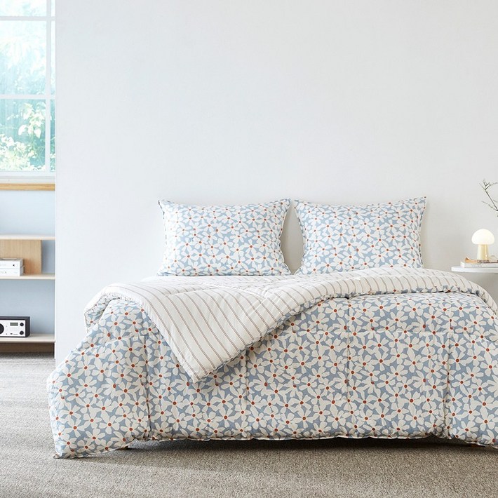 [모던하우스 인천점]  소프트워싱 리버시블 차렵이불 퀸 포지블루 -[CV0225169]