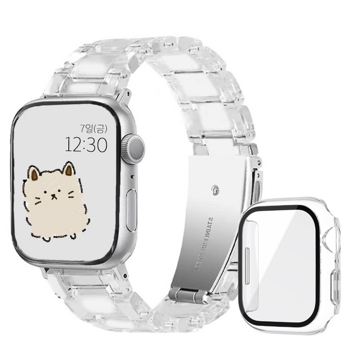 아이비온 애플워치 캔디 스트랩 밴드  풀커버 케이스 세트, 크리스탈