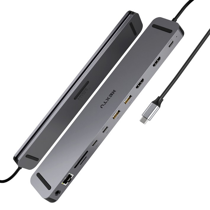 넥스트유 도카우 1371DS8K C타입 11포트 멀티허브 도킹스테이션, 1개