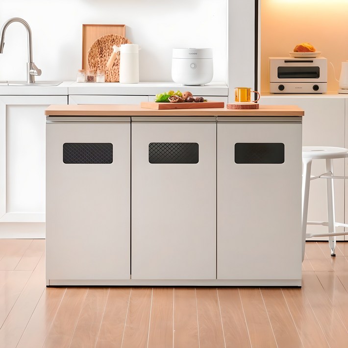 랜디 3도어 홈바 아일랜드식탁 홈바테이블 수납장, 화이트ISH005WX