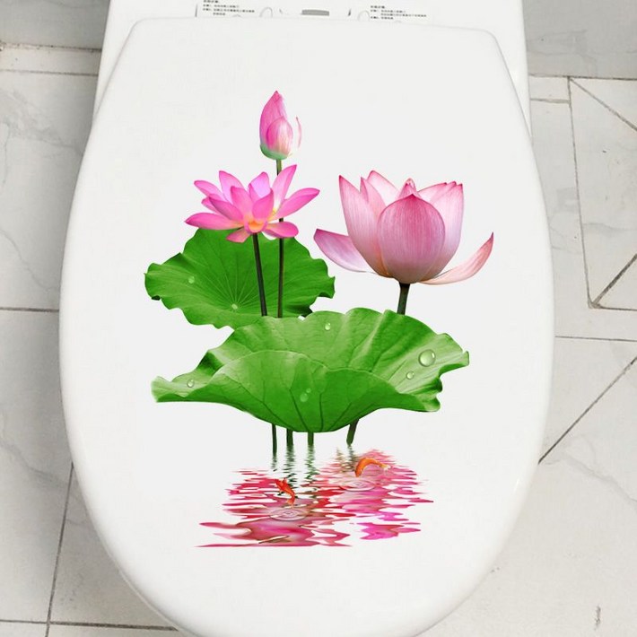 풍수 포인트스티커 연못 부귀재물 연꽃잉어 잠자리 나비 데코 스티커 금전운 상승 재물 끌러모으는 벽지 pvc방수 변기벽찬장옥장문 DIY스티커 홈 인테리어 최신상