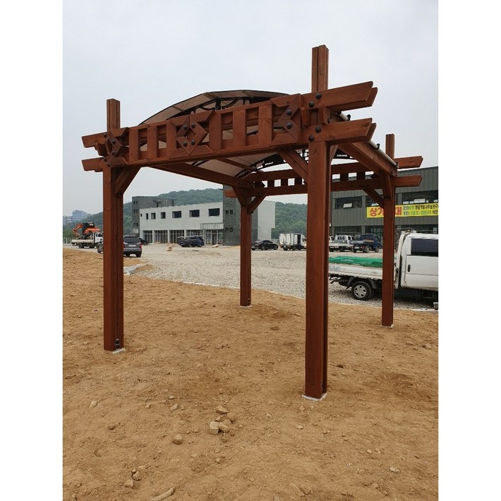 정자 파고라 테라스 3.6M 캐노피 데크 쉼터 sjx1 평상 휴게실 썬룸, 티크