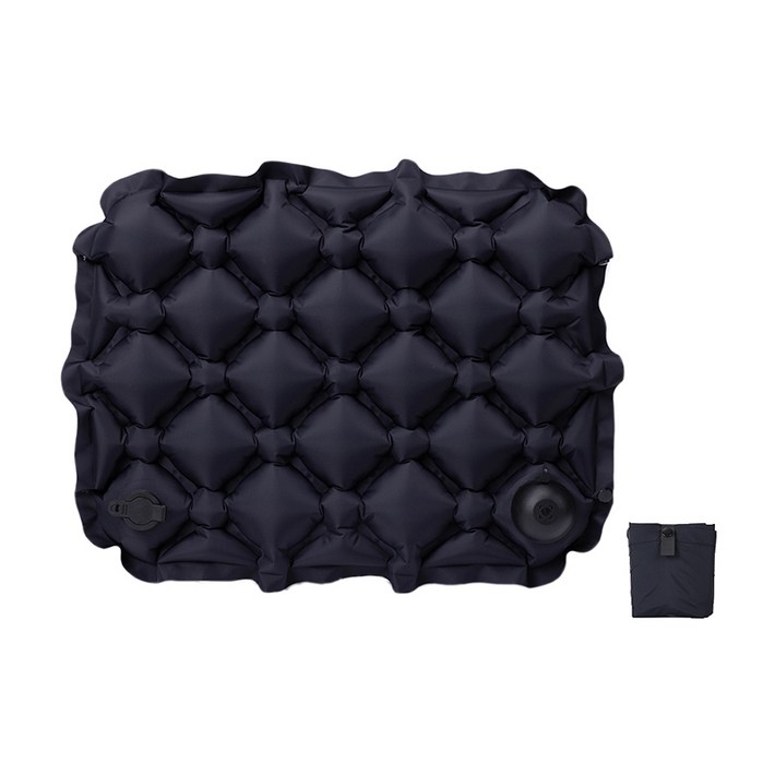 리치모리 휴대용 야외캠핑 등산 초경량 누름식 에어 방석, 블랙