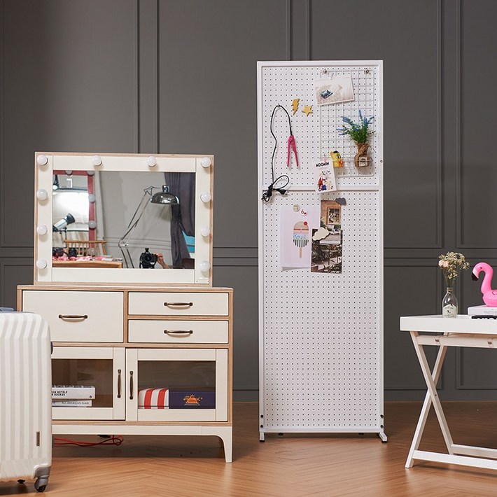 틴우드 타공판 철제파티션 600 스탠드, 화이트