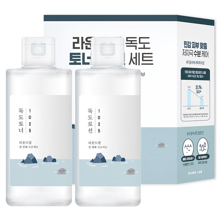 라운드랩 독도 토너 200ml  로션 200ml 세트, 1세트