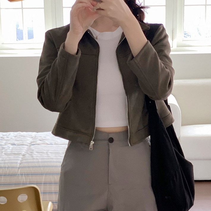 타니즈 소페 데일리 세미크롭 스웨이드 가을 자켓  3 Color