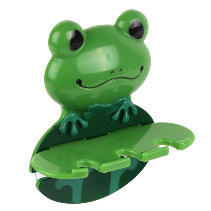 캐릭터 칫솔 거치대 꽂이 개구리 귀여운 흡착식 칫솔 홀더
