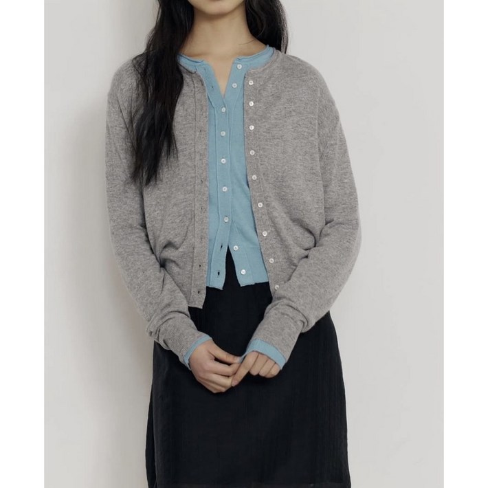 에이미그레이스 모던 실크 라운드 가디건